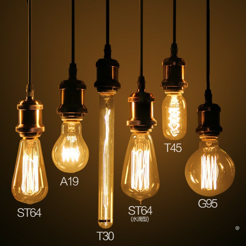 現貨-正品黃光 愛迪生 非LED 鎢絲 造型 燈泡 燈 E27 LOFT 工業風 咖啡廳 商空 ST64 T45