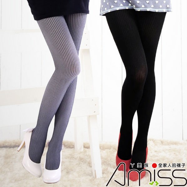 【Amiss】日本雜誌款-顯瘦流行褲襪-麻花直條(2色) C204-12