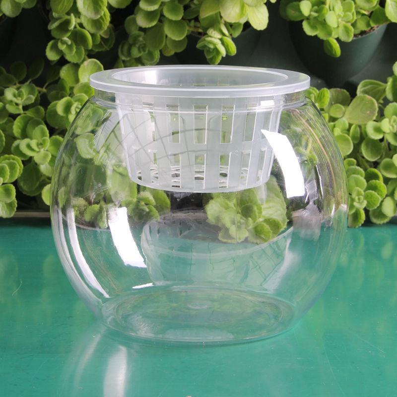 現貨┇✚◆全新透明塑膠花瓶可養魚缸水培綠植塑膠容器桌面簡約時尚花盆中大