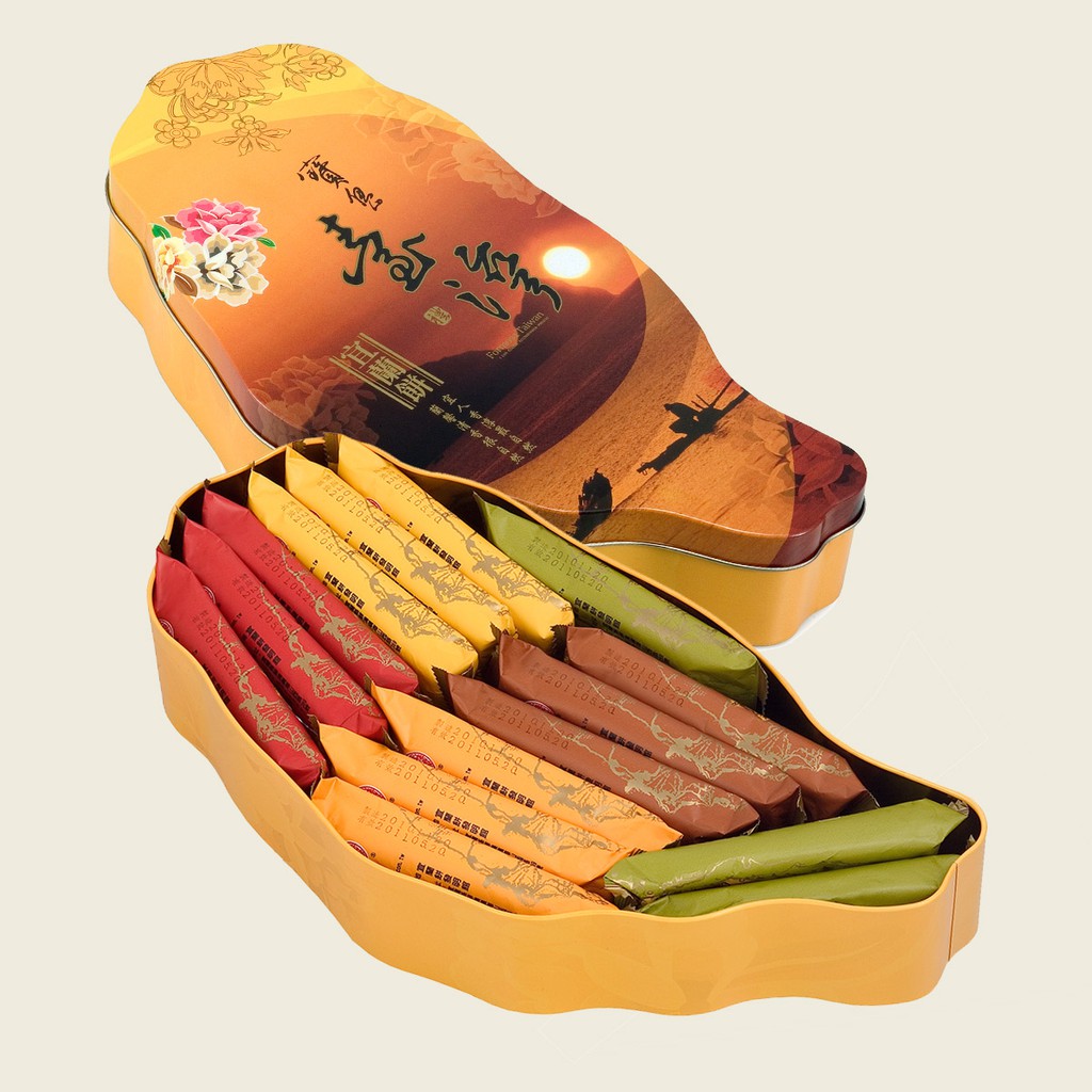 宜蘭餅-寶島牛舌餅 五種口味共15包 台灣造型禮盒 送禮大方又美味 代購宜蘭名產 宜蘭美食 勁好呷