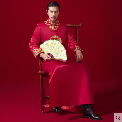 男士秀禾服新郎新款男款盤金繡中式男裝結婚秀和服男式禾服夏 蝦皮購物