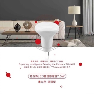 【亮採燈飾】特亞馬 LED雷達微波感應燈泡7.5W-插頭型