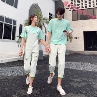 【COUPLE】💘💘情侶裝夏裝新款T恤套裝氣質一裙一衣小眾設計感兩件套