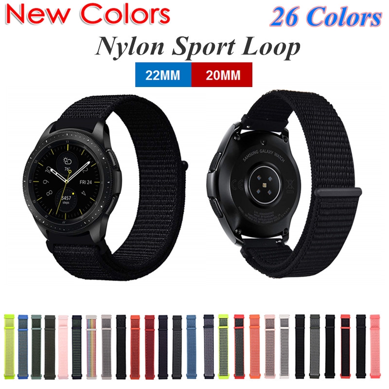 20mm 22MM 尼龍環運動手錶錶帶, 適用於 Samsung Galaxy Watch4 3 Active 2 腕帶