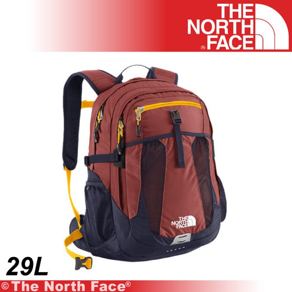 【The North Face 29L 15吋電腦背包《暗櫻桃棕/黃綠》】CE81-N9T/筆電包/工作包/後/悠遊山水