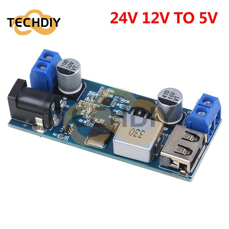 Dc-dc 24V 12V轉5V 5A降壓電源降壓轉換器可調USB降壓充電模塊