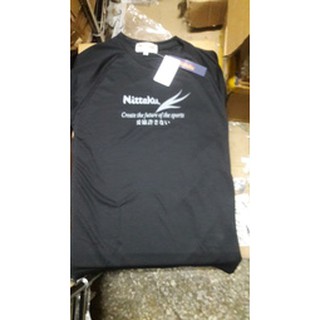 桌球孤鷹~正品Nittaku球衣~(黑色-藍色)~材質好~穿著舒適~經典款印刷新貨到