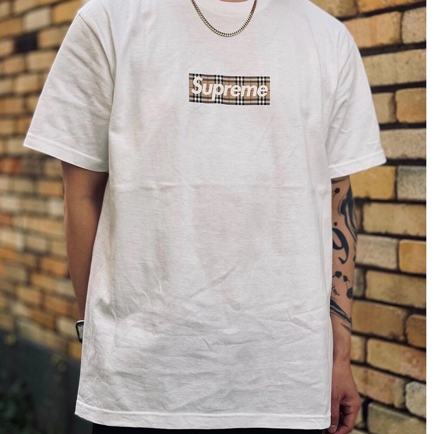 全新限量免運 Supreme Burberry Box Logo Tee 聯名BBR圓領男女短袖短T