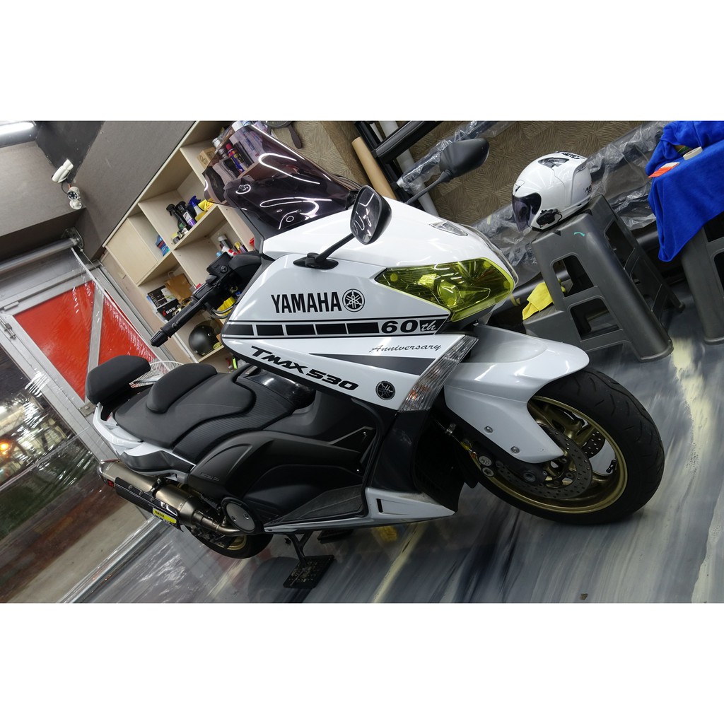 Yamaha TMAX 全車貼膜 機車彩繪 機車彩貼 機車拉線 機車貼膜 機車包膜 車燈包膜 車殼包膜