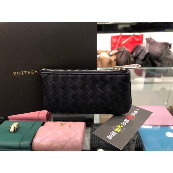 ㊣東區正精品㊣BOTTEGA VENETA BV 131232 全新黑色拉鍊零錢包鑰匙包 RZ4518