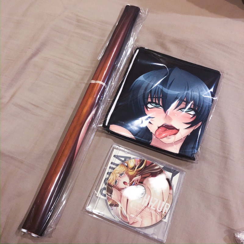 C97 限定套組 対魔忍 アサギ 對魔忍 淺蔥 高坂靜流 B2掛軸 廣播劇CD 感度3000倍 圍巾