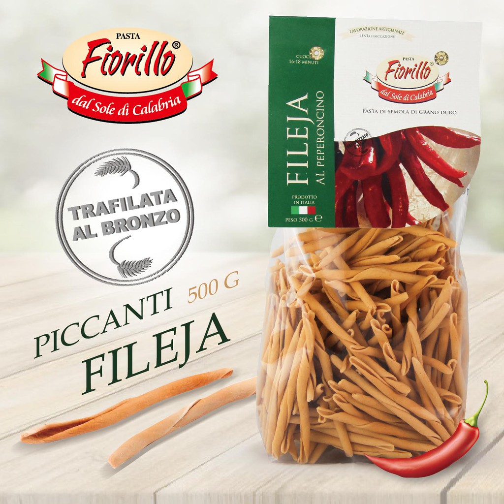 【 菲奧里洛】傳統棍子形辣味義大利麵 FIorillo - Fileja Al Peperoncino 500g