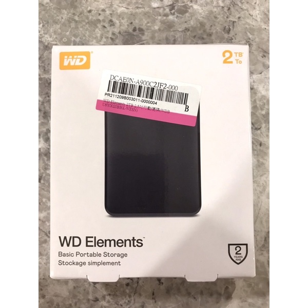 WD Elements 2TB 2.5吋行動硬碟#全新未拆封