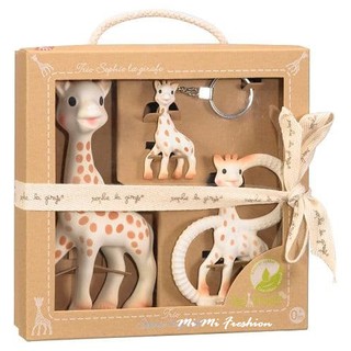正品預購!! Sophie la giraffe蘇菲長頸鹿三件禮盒組/彌月禮盒(玩偶、固齒器、鑰匙圈)