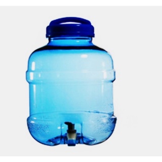 台灣製造PC圓型水龍頭蒸餾水桶 3加侖 13公升- 把手~食品級原料~桶裝水~藍色水桶 FDA