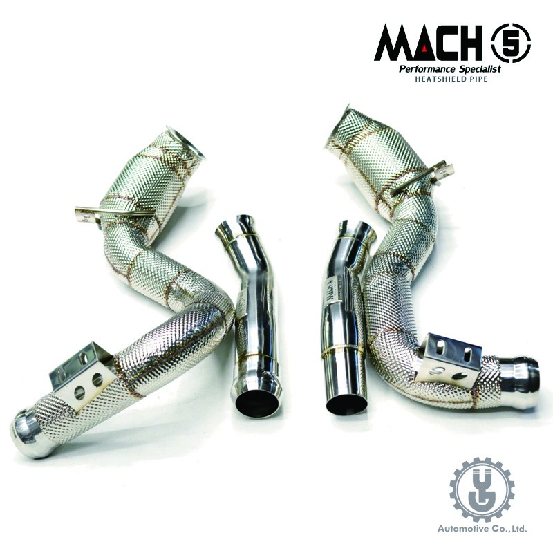 MACH5 高流量帶三元催化頭段 當派 排氣管 BENZ AMG GT GT-S GT-R 底盤系統【YGAUTO】