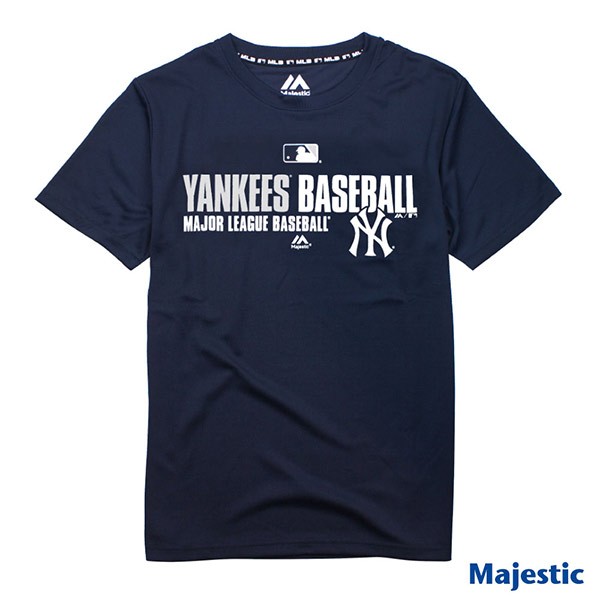 創信 Majestic MLB 美國大聯盟 洋基隊吸濕排汗圓領印花短袖T恤,特價$630(件)6530201-025