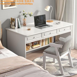 勁爆價5書桌簡約現代歐式白色家用臥室床邊學生學習寫字桌電腦臺式辦公桌