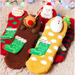 聖誕襪 聖誕禮物 毛襪 卡通 防滑 保暖襪 毛巾襪 聖誕節 嚴選熱銷 厚襪子 珊瑚絨 加厚 大人 聖誕樹