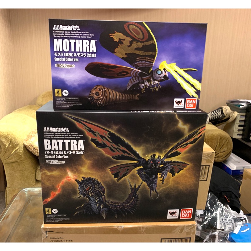 Shm 魂商店 S.H.MonsterArts 摩斯拉 巴特拉 成蟲&amp; 幼蟲 特別色Ver. 合售