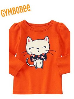 妙寶貝❤️【現貨出清】Gymboree 長袖上衣，橘色領結小貓(2T/5T)，另有Carter's、Oshkosh