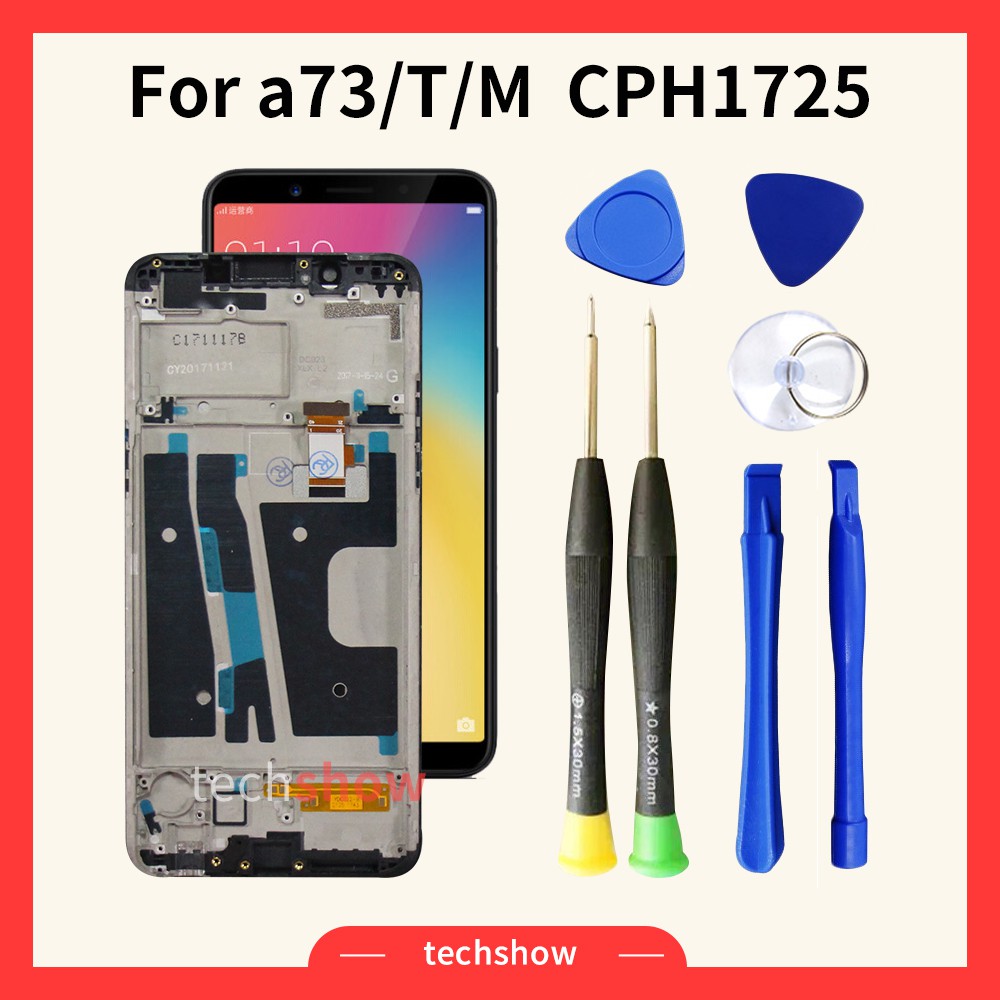 Oppo A73 Cph1725液晶螢幕帶框液晶總成螢幕總成顯示屏lcd 手寫屏玻璃觸控面板diy更換內外屏 蝦皮購物