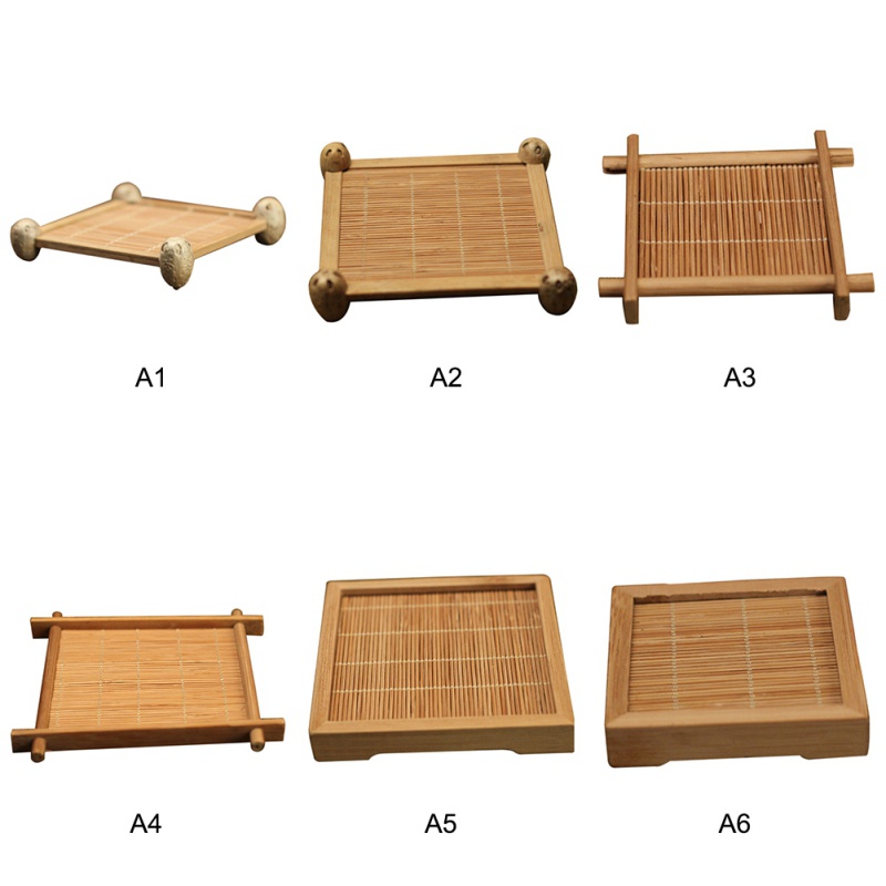 日式 手工隔熱茶壺 杯墊 竹絲方墊茶托 杯墊功夫茶具 竹製編制