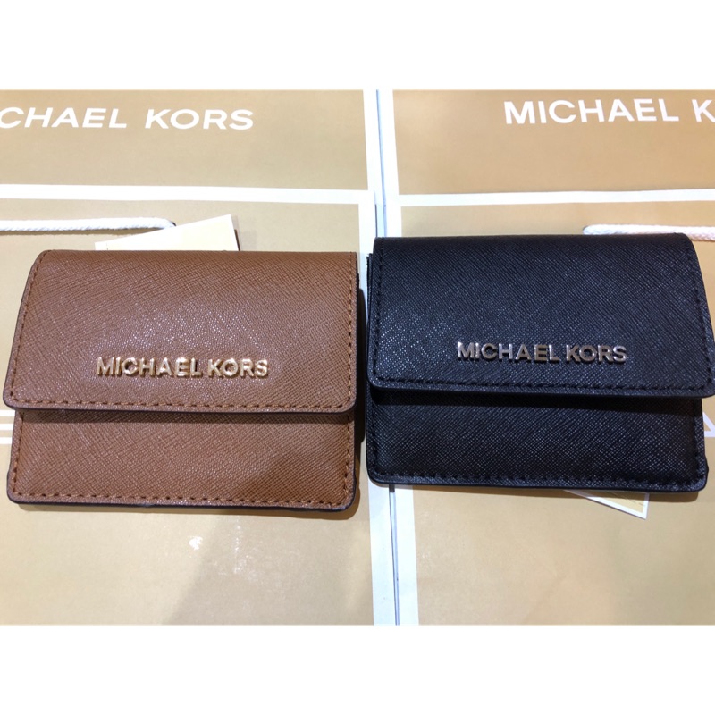 🇺🇸美國帶回🇺🇸現貨在台💫MICHAEL KORS MK 十字紋防刮真皮皮革 卡片夾+零錢包 鑰匙包