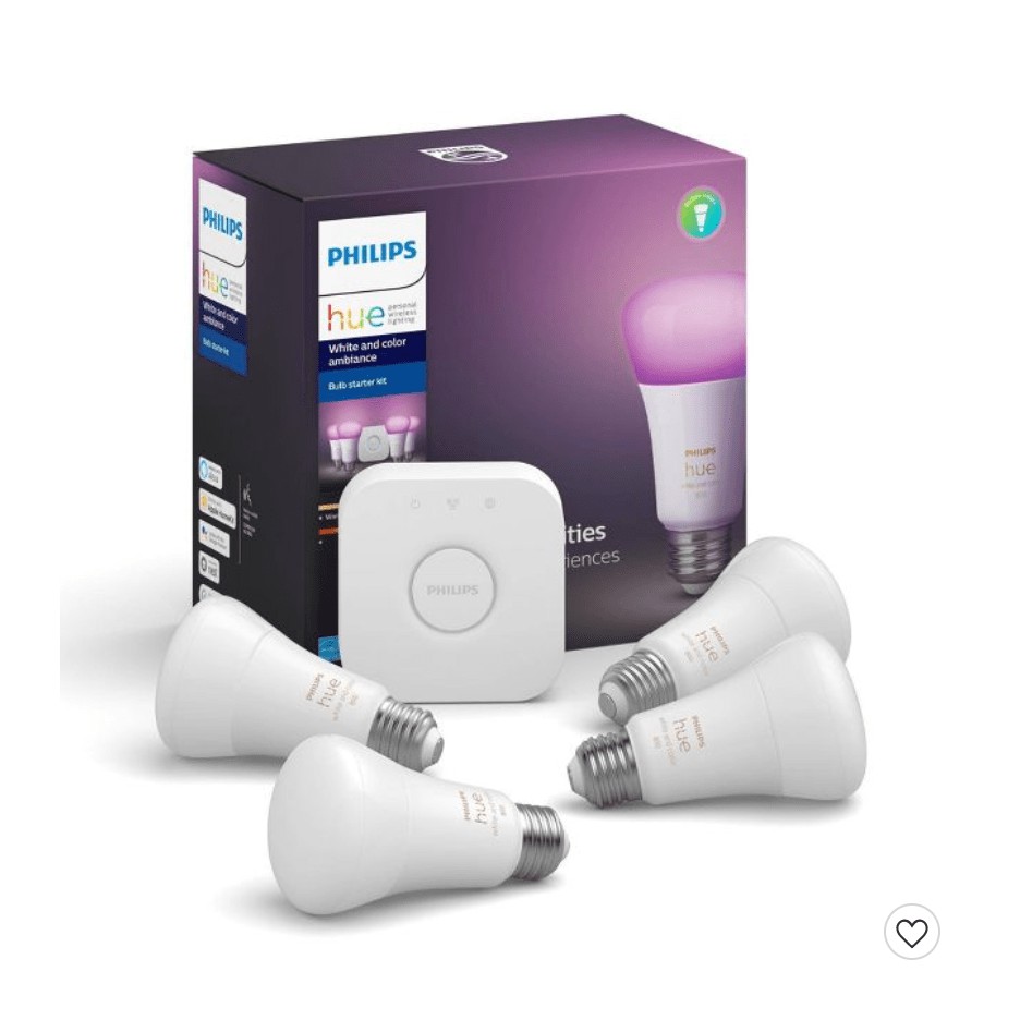 美國代購飛利浦 Philips 智慧燈泡+HUE局接器 藍牙版4入套裝 彩色智慧照明燈