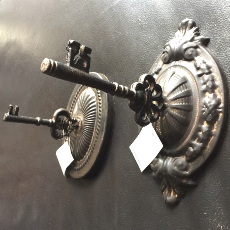 《隔日到貨》古典歐風鑰匙造型壁飾/壁掛/庭院花盆掛勾/仿古鑄鐵居家裝飾～生活工場