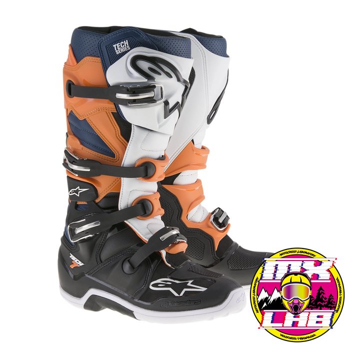 𝕸滑胎實驗室𝖃 Alpinestars® Tech 7 黑/橘/藍/白 車靴 越野靴 越野 滑胎 林道