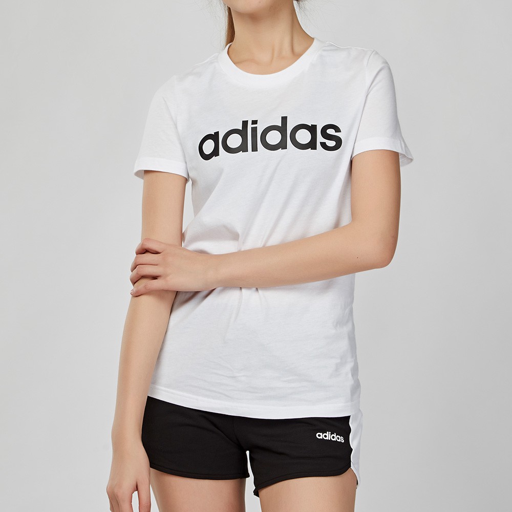 Adidas Essentials 女款白色舒適柔軟棉質LOGO 短袖上衣DU0629 | 蝦皮購物