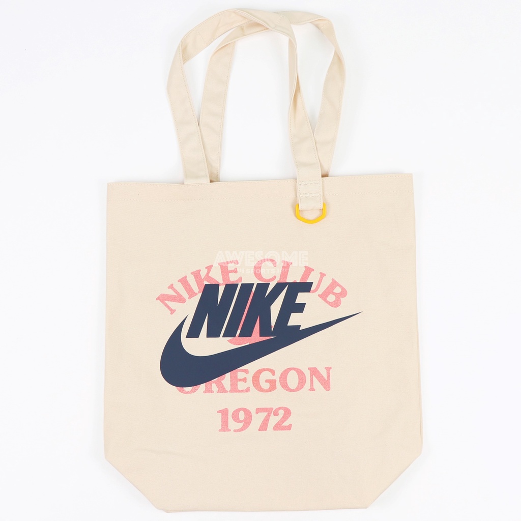 [歐鉉]NIKE HERITAGE TOTE 粉藍 撞色 大LOGO 大容量 帆布袋 單肩包 DJ7376-120