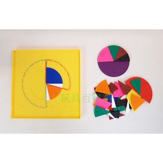 《玩具百寶箱》USL遊思樂益智教具-數學教具-20CM多功能分數釘板《分數板75PCS+釘板1PCS》彩盒裝 臺灣製