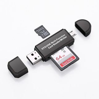 【熱賣】OTG讀卡器 micro SD/SD卡/USB手機讀卡TF高速2.0多功能讀卡器