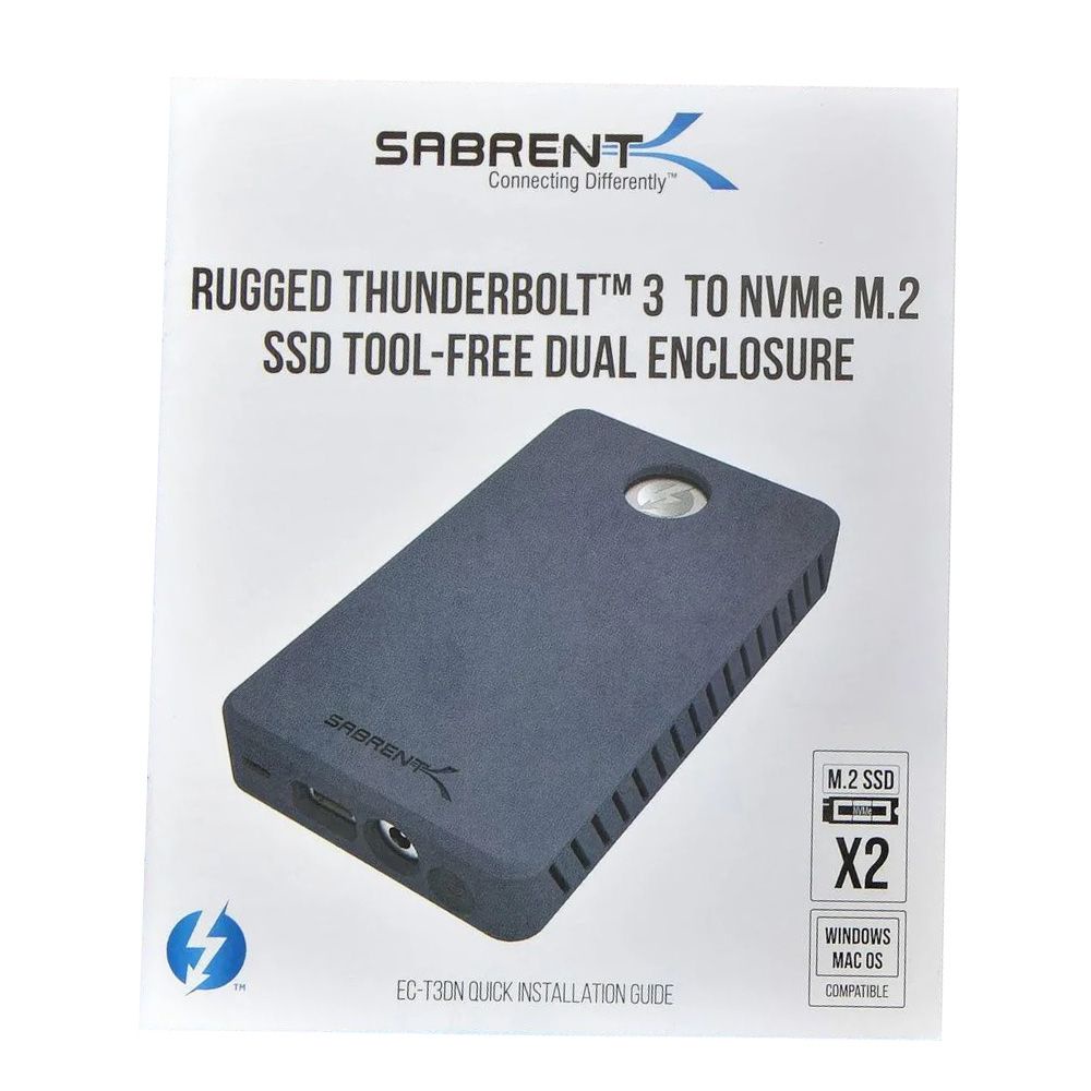 Sabrent EC-T3DN Thunderbolt 3 to NVMe M.2 SSD外接盒 Dual(平行進口)