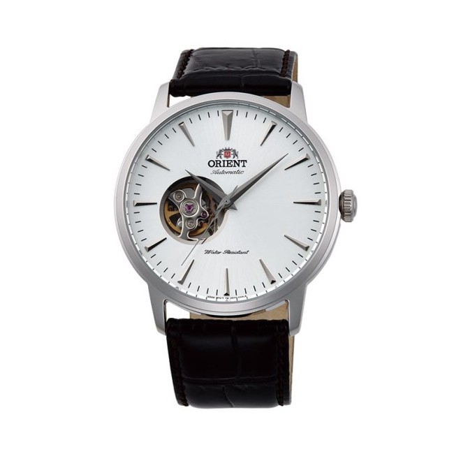 ORIENT東方錶 半鏤空機械錶 皮帶款 銀 FAG02005W