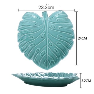 Home歐陸瓷具批嚴選發供應品質保證台灣現貨9 25吋大龜背竹葉8 5吋杏運草創意造型盤 內有呎吋圖片 蝦皮購物