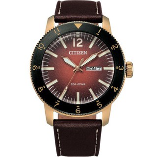 CITIZEN 星辰錶 GENTS系列盛夏之芯光動能小牛皮時尚腕錶 AW0079-13X