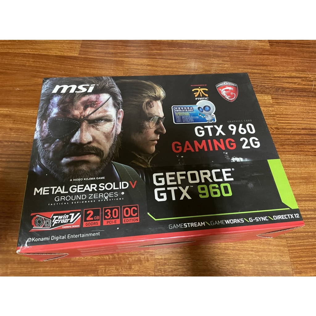 GTX 960 GAMING 2G  MSI 微星 顯示卡(附原廠外盒、說明書)