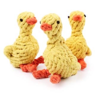 【PetBaby寵物精靈】造型棉繩-編織大黃鴨狗玩具 編織棉繩寵物玩具
