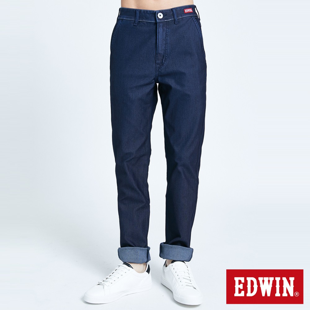 EDWIN 迦績EJ4超彈紅標寬直筒牛仔褲(原藍色)-男款