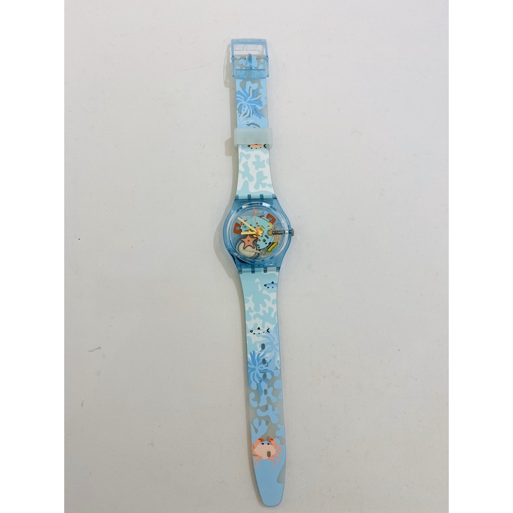 【爆炸小舖】Swatch 透明 錶盤 兒童 手錶 童錶 海洋 休閒 小美人魚 螃蟹 卡通 趣味 免費 換電池 保證卡