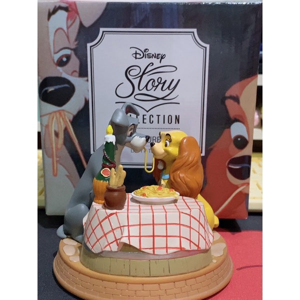 迪士尼《小姐與流氓》吃義大利麵🍝 經典故事場景 模型 公仔