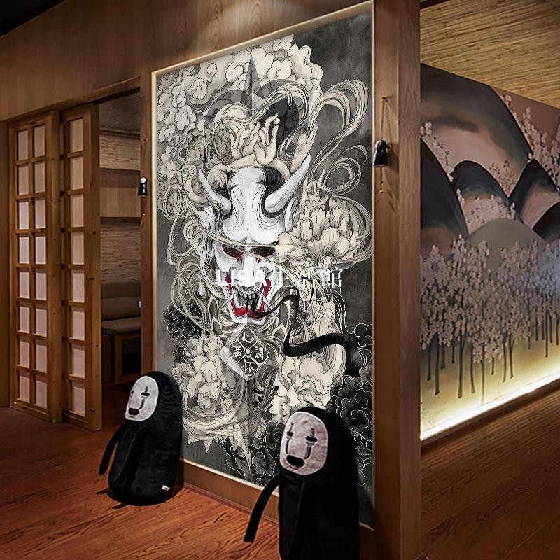 Lisa生活館日式手繪浮世繪日本紋身店料理店鯨魚墻紙般若壁紙刺青 蝦皮購物