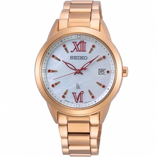 【SEIKO】LUKIA 珍珠母貝面太陽能不鏽鋼女錶 34mm SUT392J1 V147-0CL0K 公司貨SK022