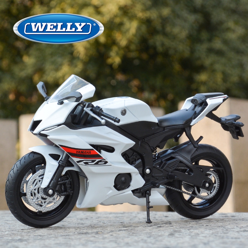 山葉 Welly 1: 12 2020 Yamaha YZF-R6 白色壓鑄車輛收藏性愛好摩托車模型玩具