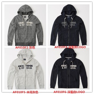 現貨☆【A&F男生館】Abercrombie&Fitch LOGO貼布連帽外套☆(灰色.深藍.米花灰)