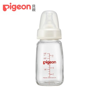【Pigeon 貝親】一般口徑玻璃奶瓶120ml+贈奶瓶保護套(顏色隨機P26397/P26398)