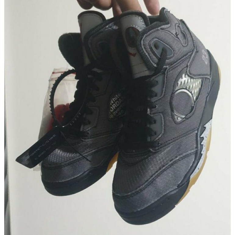 ANiMa™ Off-White™ x Air Jordan 5 Nike 聯名  aj5 黑色 2y 21cm 中童鞋